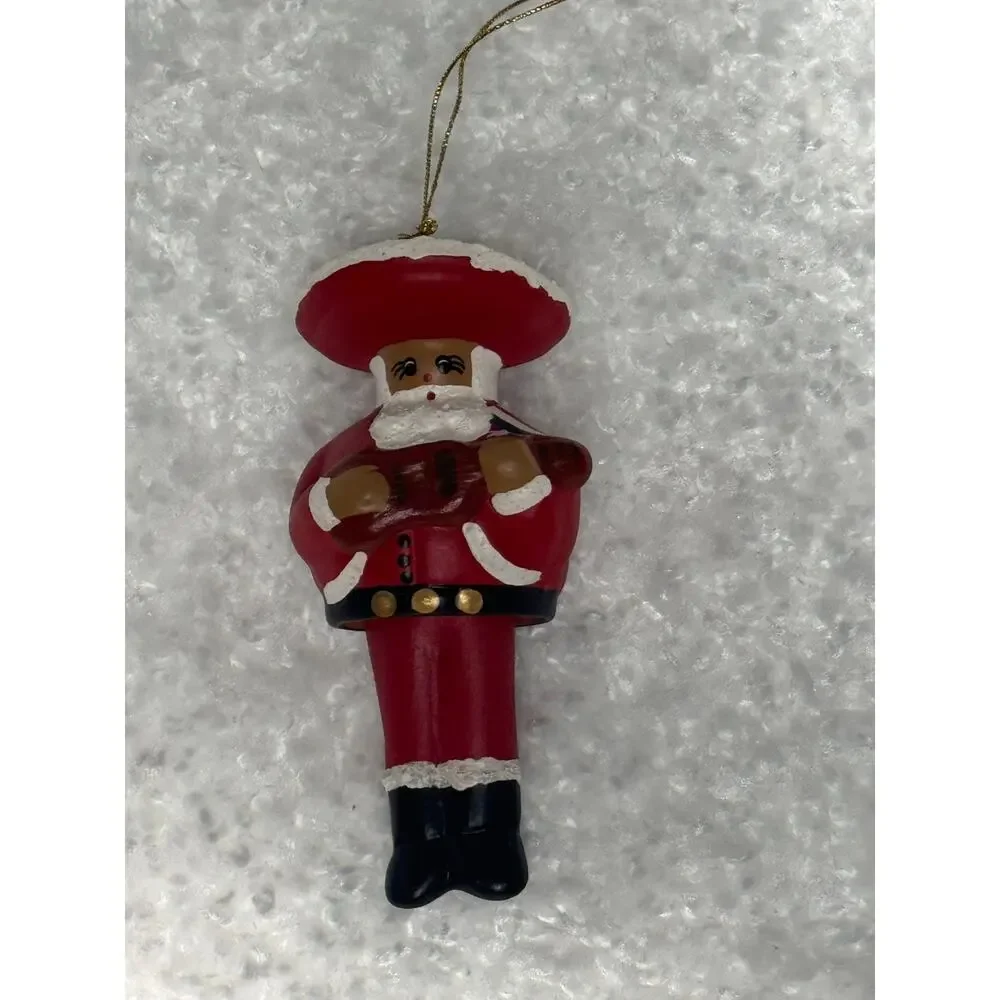 15 Santa Christmas Ornaments Crochet Macrame Bells, Clips, Vintage Handmade